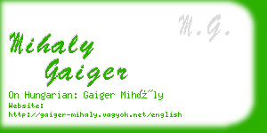 mihaly gaiger business card